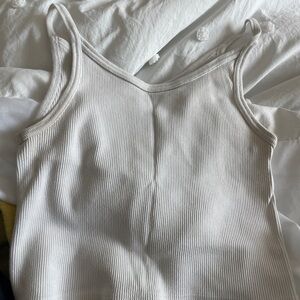 Brandy Melville White Ribbed Tank Top